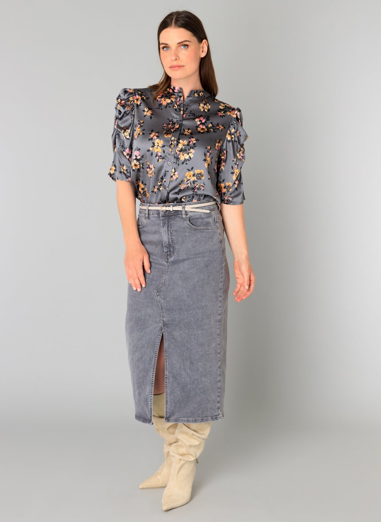 Betsy | Steel Grey/Multi Col