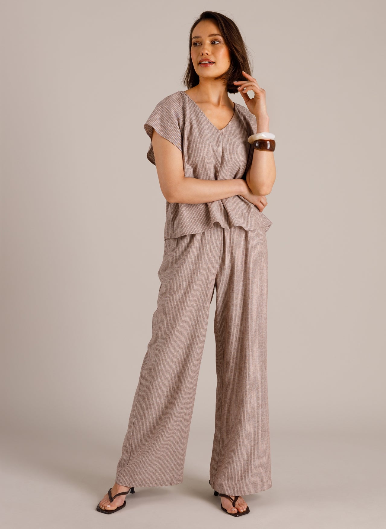 Manon | Coffee Brown/Off Whi