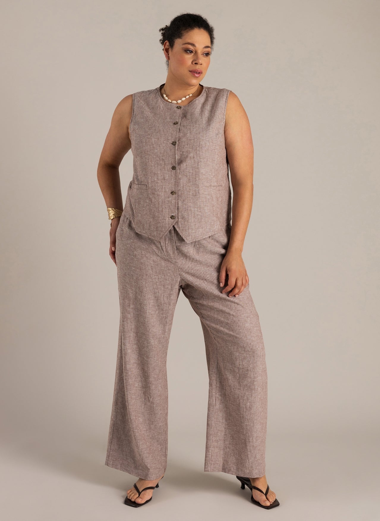 Natascha | Coffee Brown/Off Whi