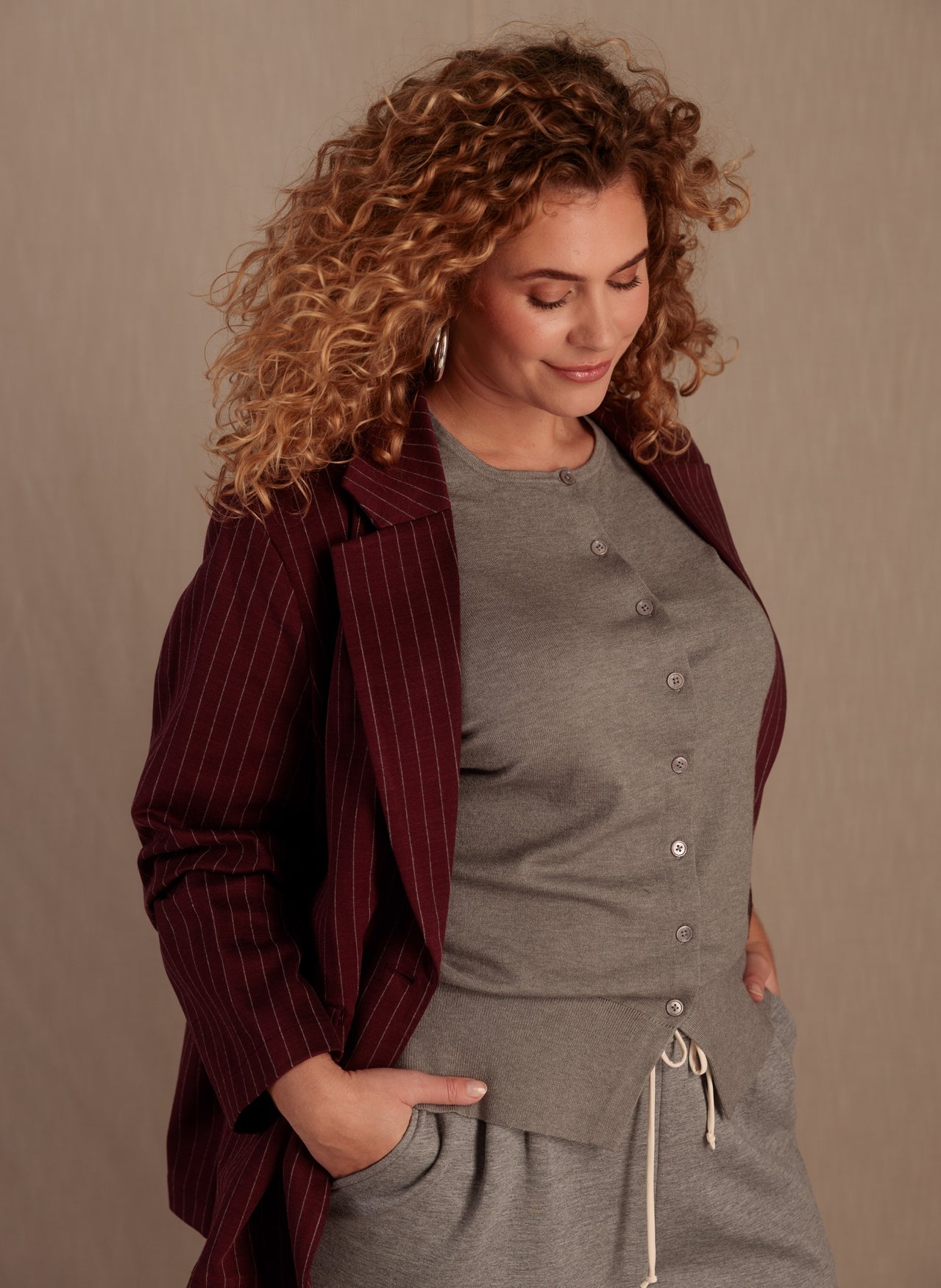 Franzi Essential | Wine Red/Grey Melang
